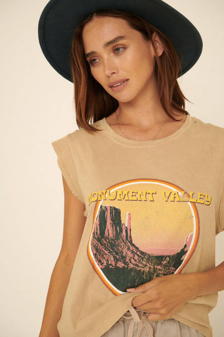 Sale Mineral-Washed Sleeveless "Monument Valley" Tee