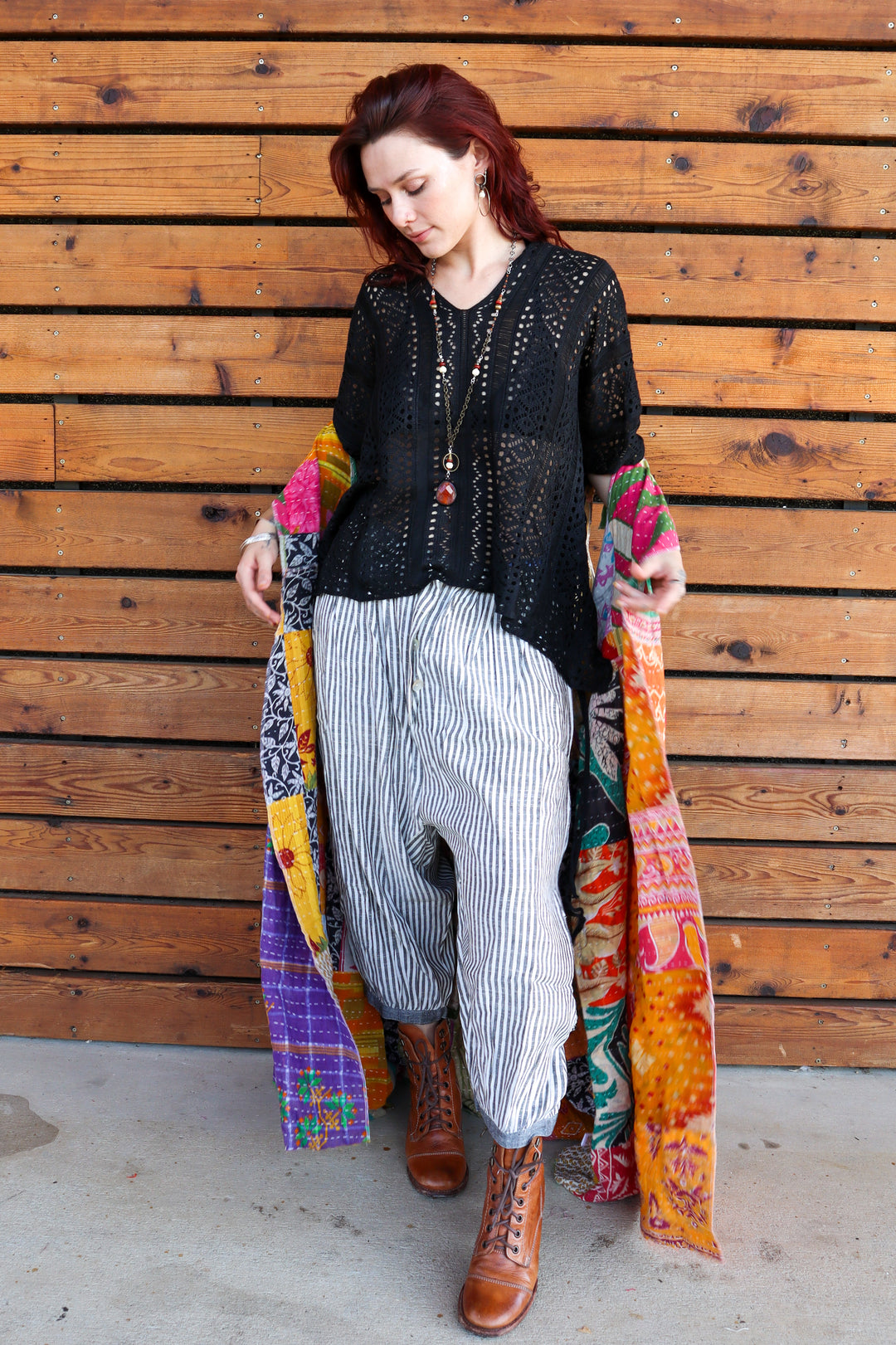 Combo 4- OOAK Everafter Kantha Duster Vest w/ Tie