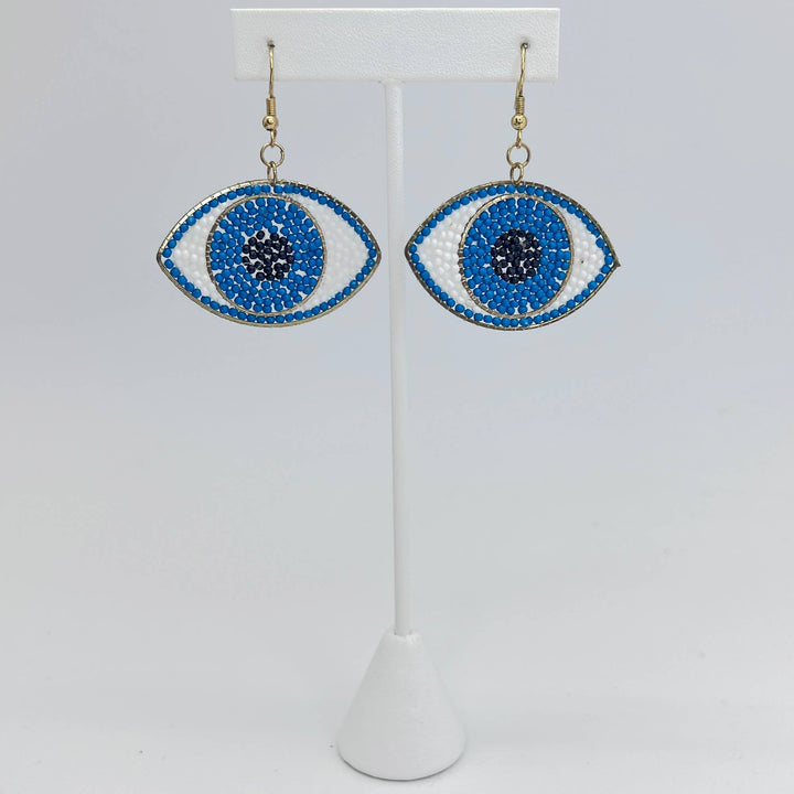 Seed Bead Evil Eye Earrings - Multiple Color Styles