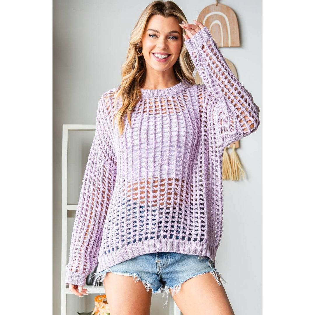 Loose Fit Crochet Sweater: