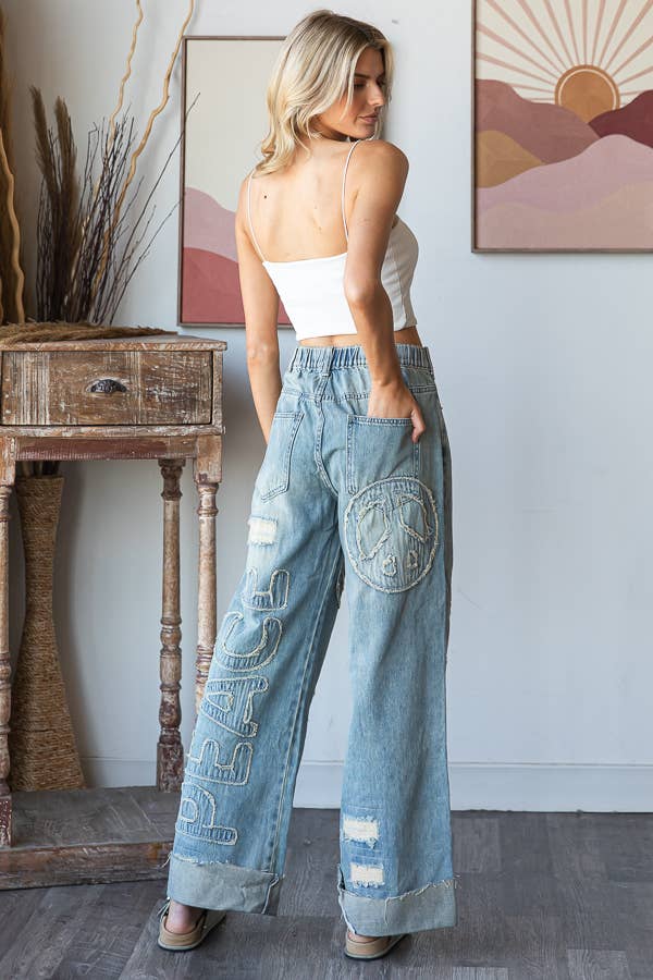 Inner Vibes Peace Applique Pant