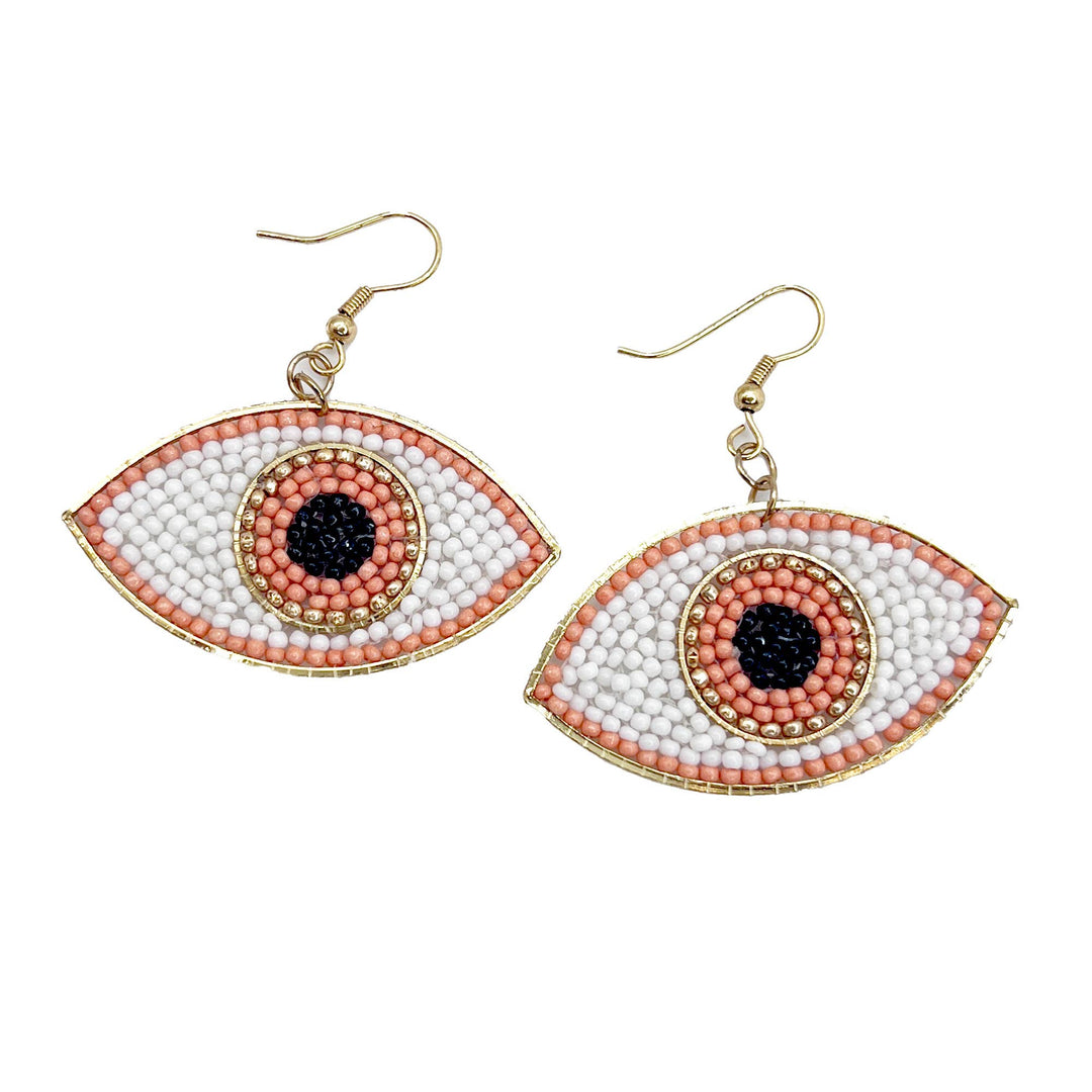 Seed Bead Evil Eye Earrings - Multiple Color Styles