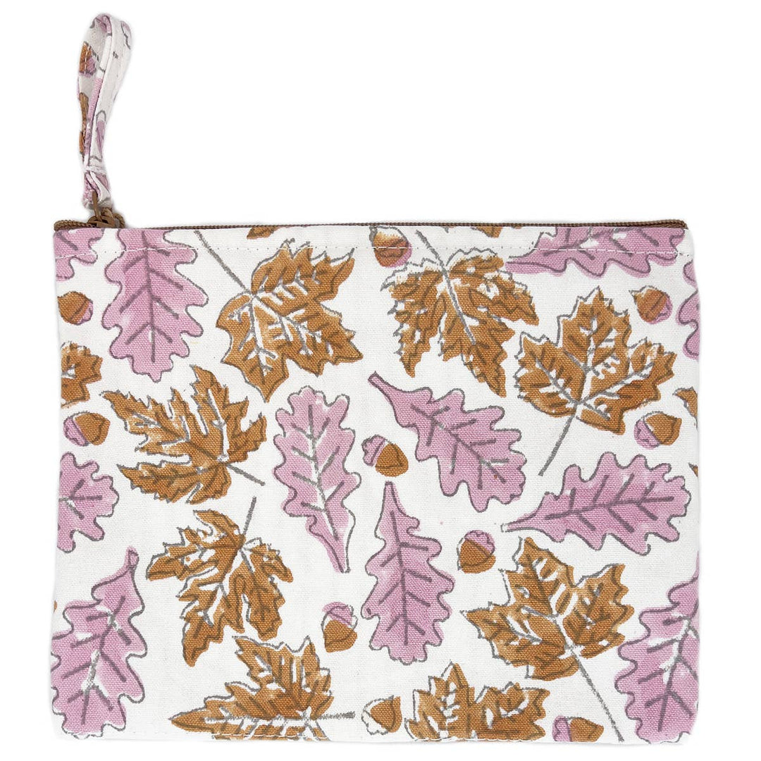 Block-Printed Canvas Zipper Pouch