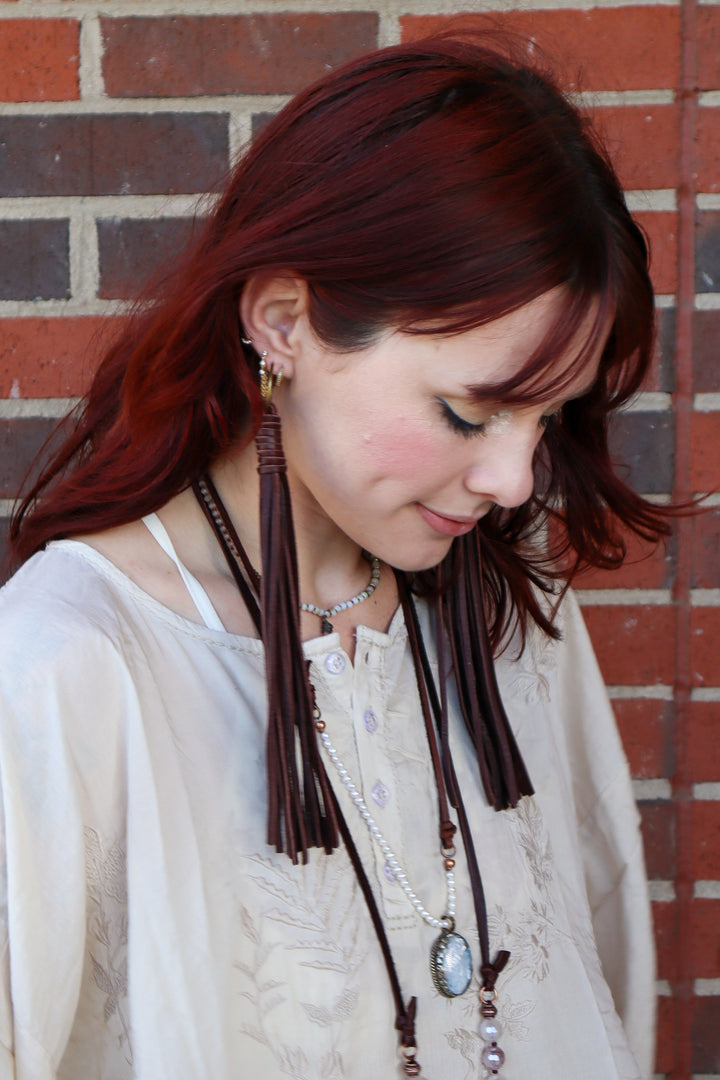 So Boho Leather Statement Earring