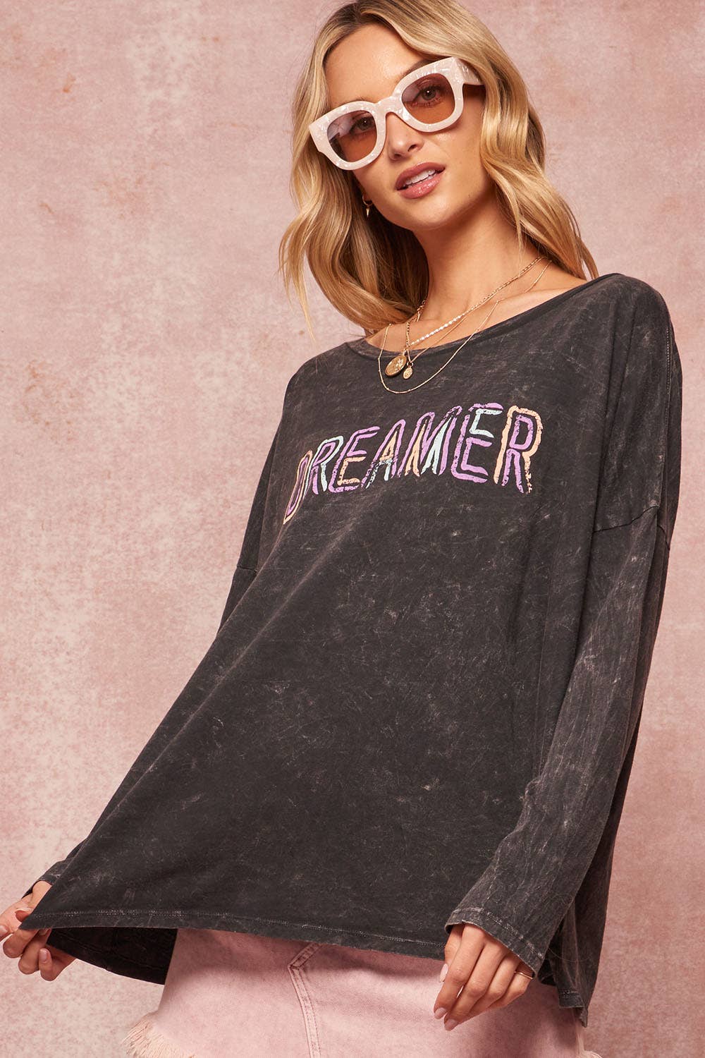 Sale Dreamer Vintage Washed Long-Sleeve Graphic Tee