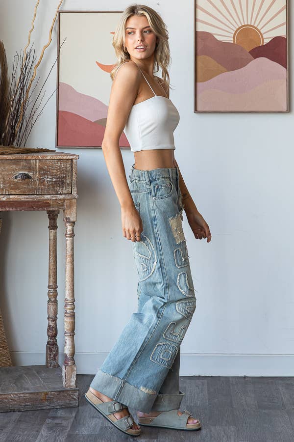 Inner Vibes Peace Applique Pant