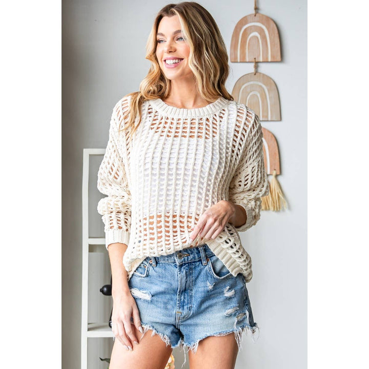 Loose Fit Crochet Sweater: