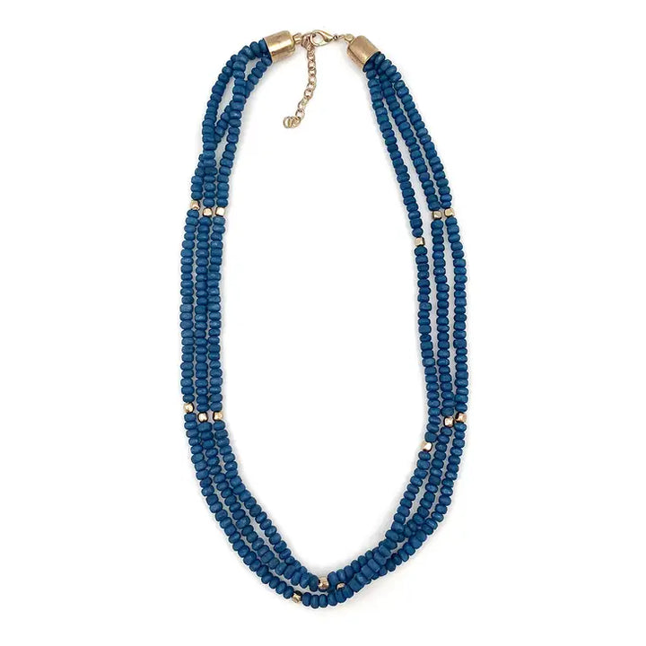 Shorty Chromatic Hues Sachi Triple Strand Layering Necklace