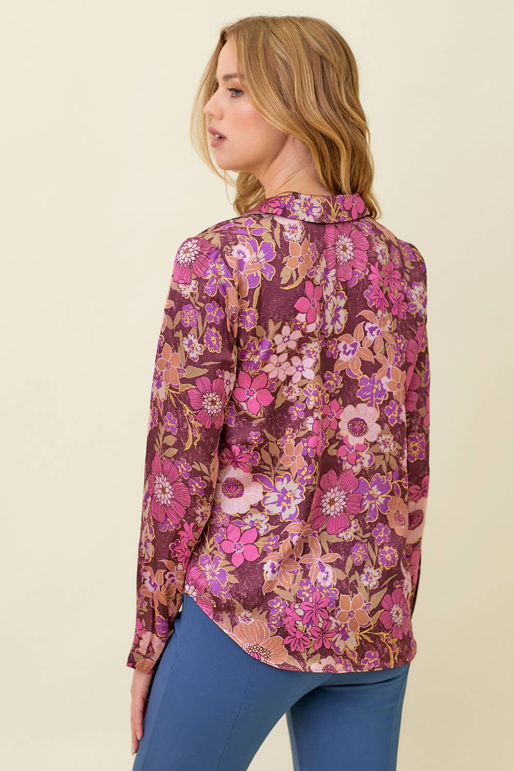 The Sandy Front Tie Satin Shirt