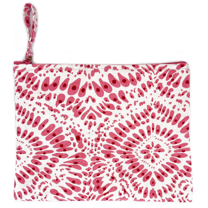 Block-Printed Canvas Zipper Pouch