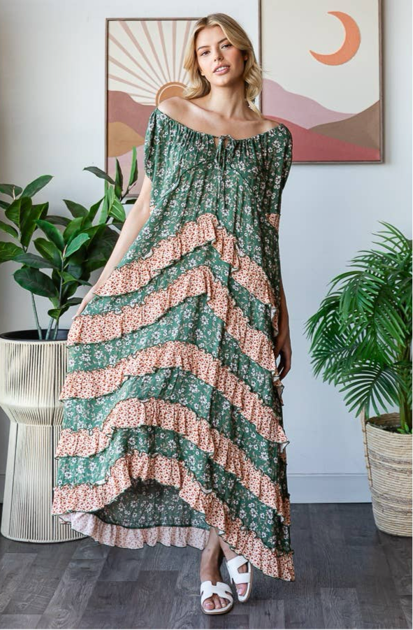 Springs Day Oversized Layered Maxi Dress