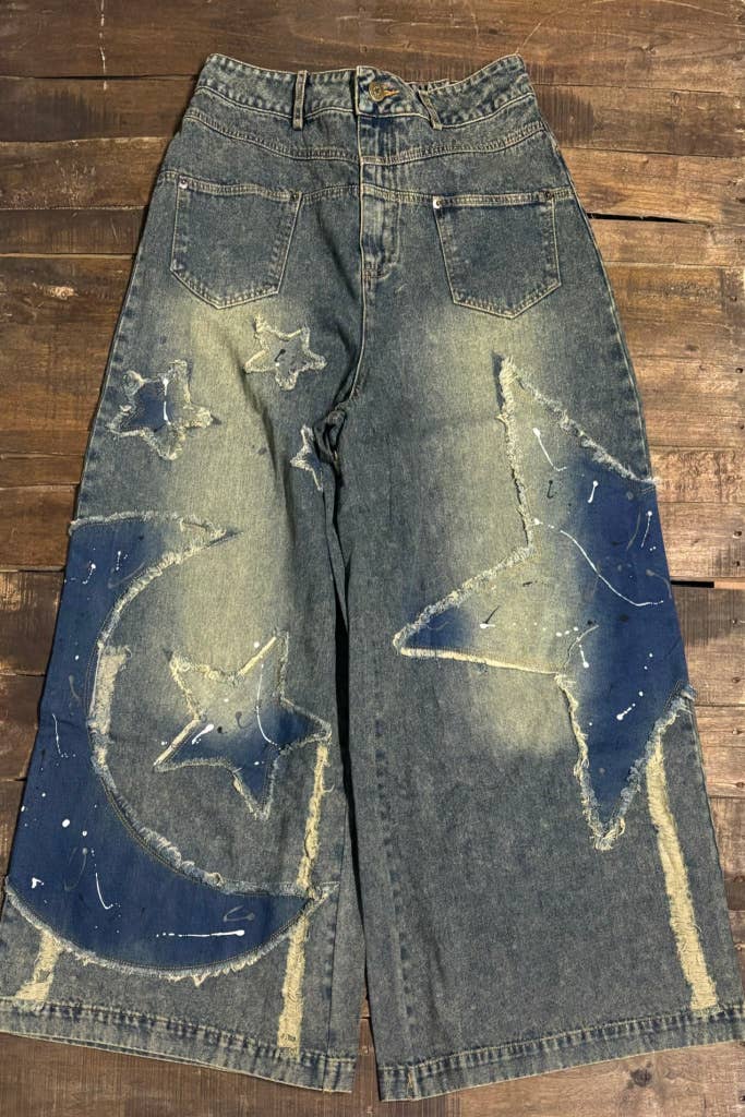 Midnight Sky Flared Jeans in Darkwash Denim