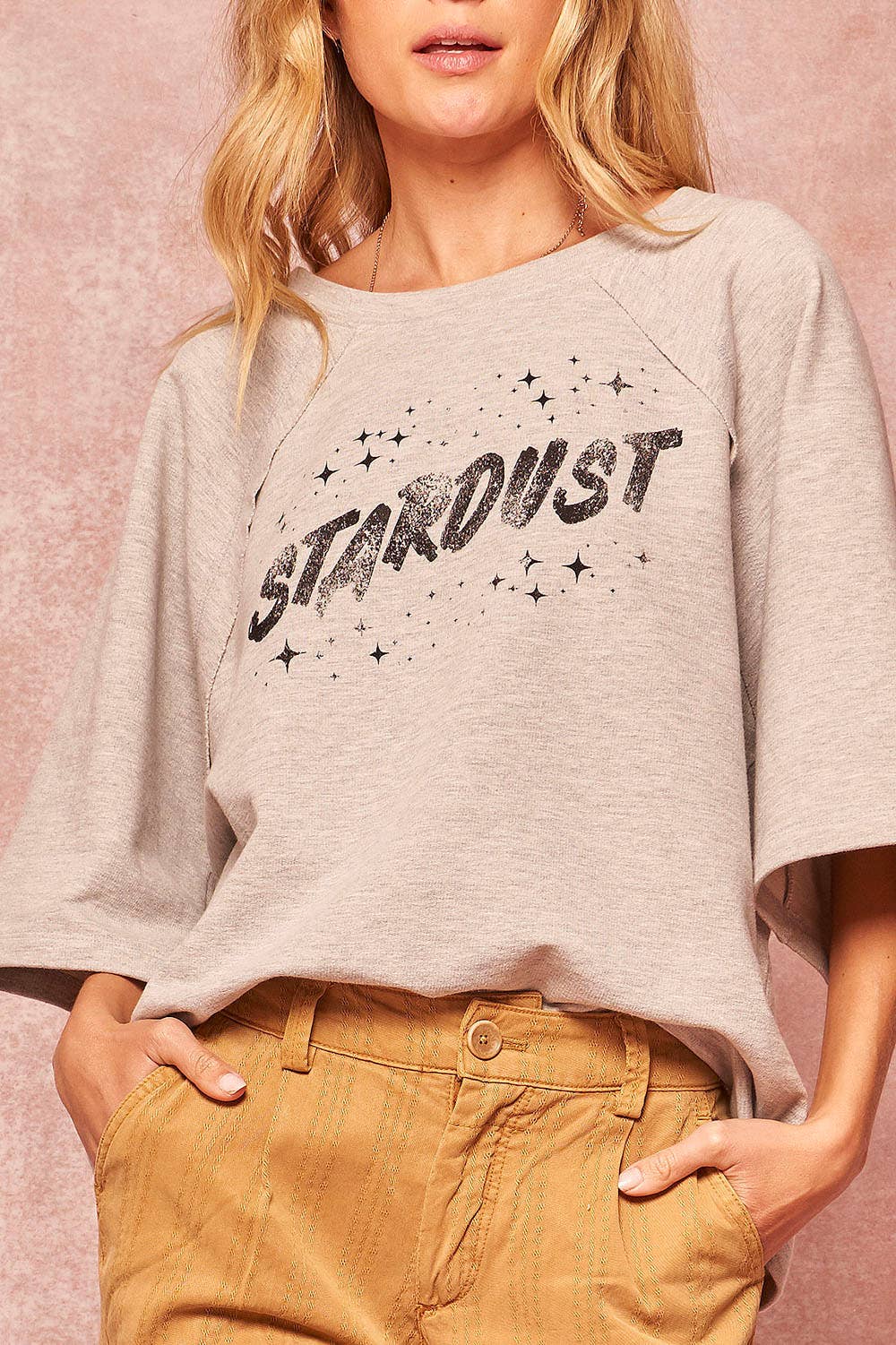 Sale - Stardust Wide-Sleeve Oversized Graphic Sweatshirt