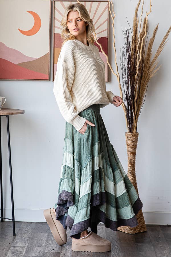 Wanderlust Boheme Layered Maxi Skirt