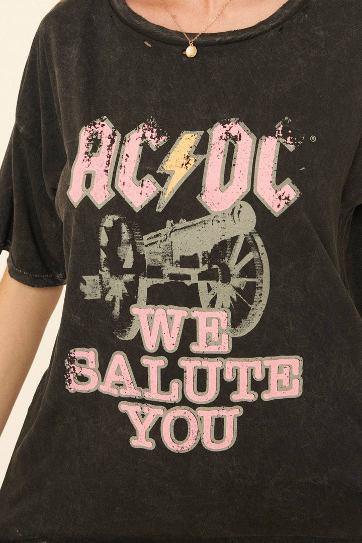 AC/DC We Salute You Distressed Graphic Tee