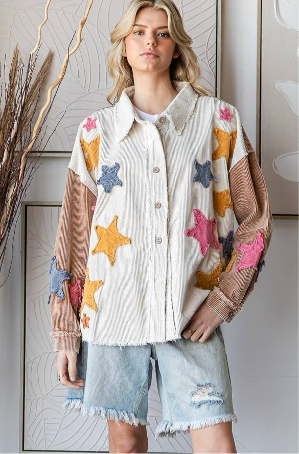 Star Light Button Down Top