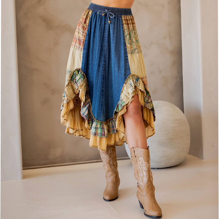 Shelly Western Patched Skirt