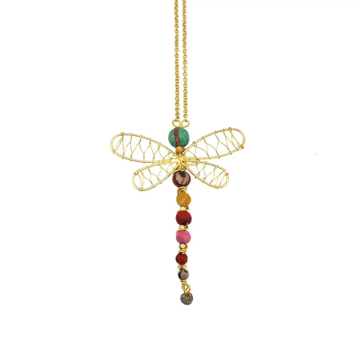 Statement Aasha Dragonfly Pendant Necklace Fair Trade