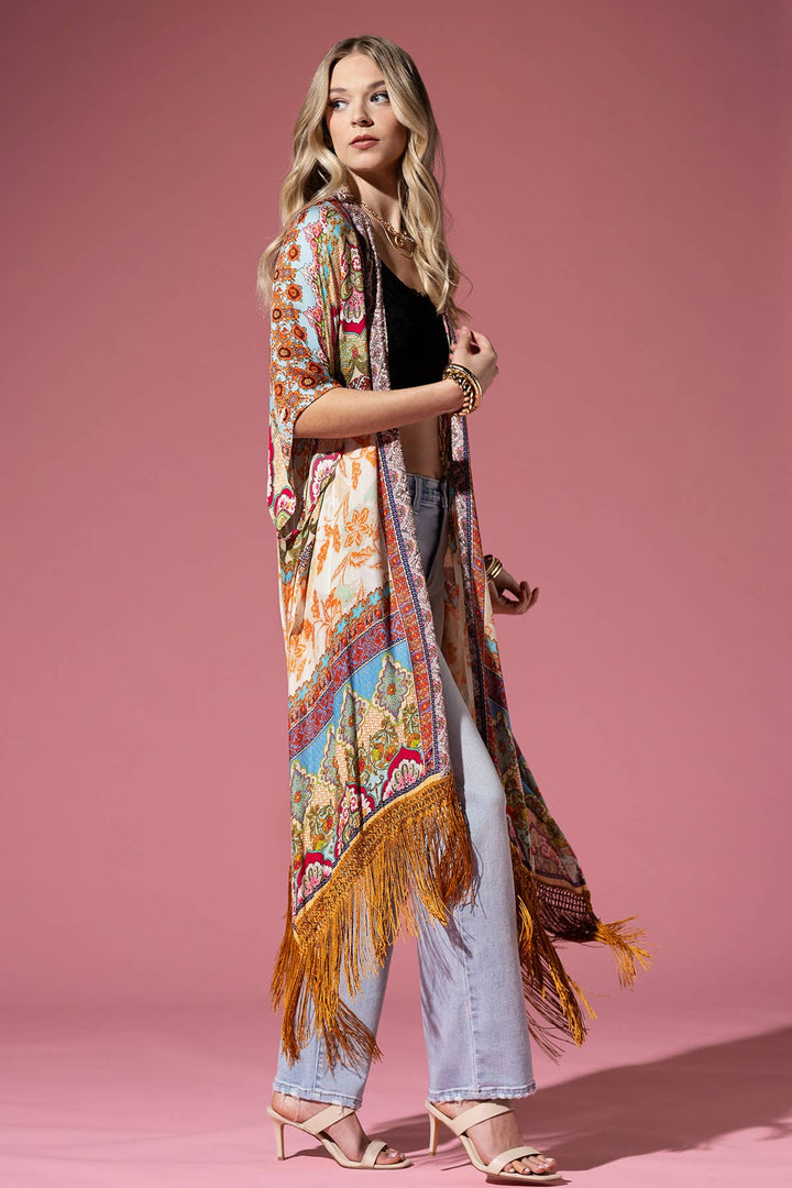 Cairo Fringe Boho Kimono