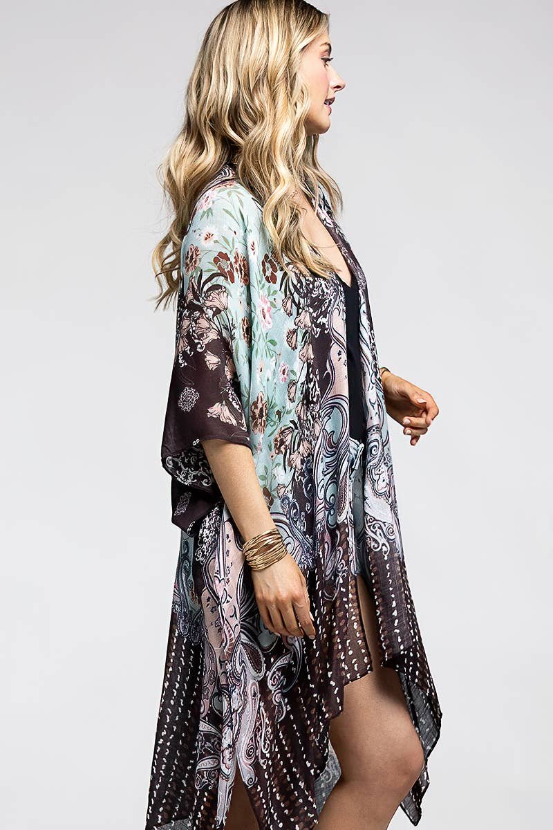 Dessert First Chocolate Boho Layering Kimono