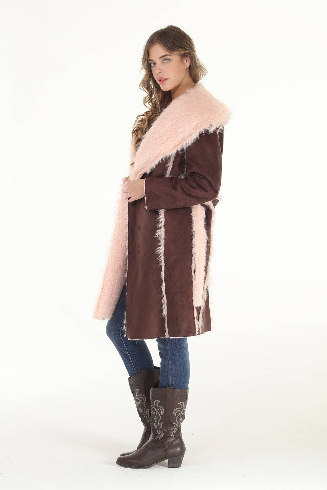 The Tiffany  Reversible Faux Suede & Faux Shearling  Coat