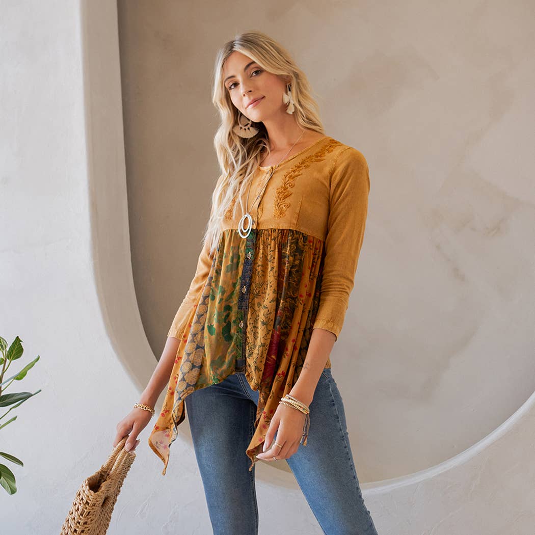 Rustic Bohemian: Embroidered Top