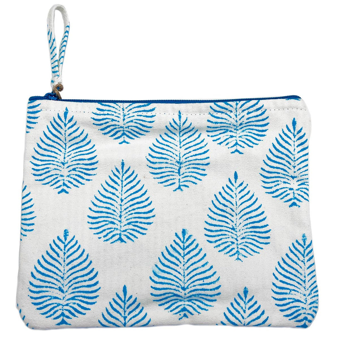 Block-Printed Canvas Zipper Pouch