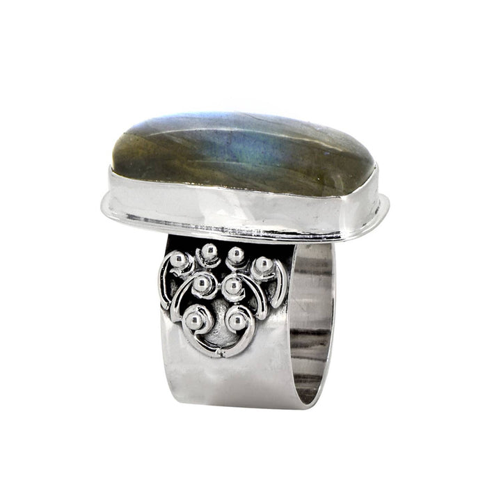 Labradorite Solid 925 Sterling Silver Bold Ring Jewelry