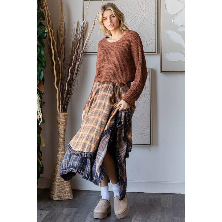 Jammie Plaid Asymmetrical Skirt