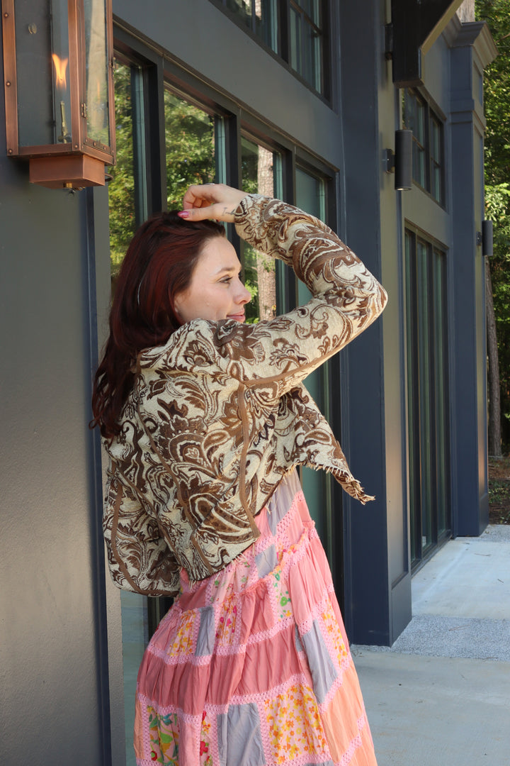 Funky Baroque-inspired Paisley Cropped Jacket