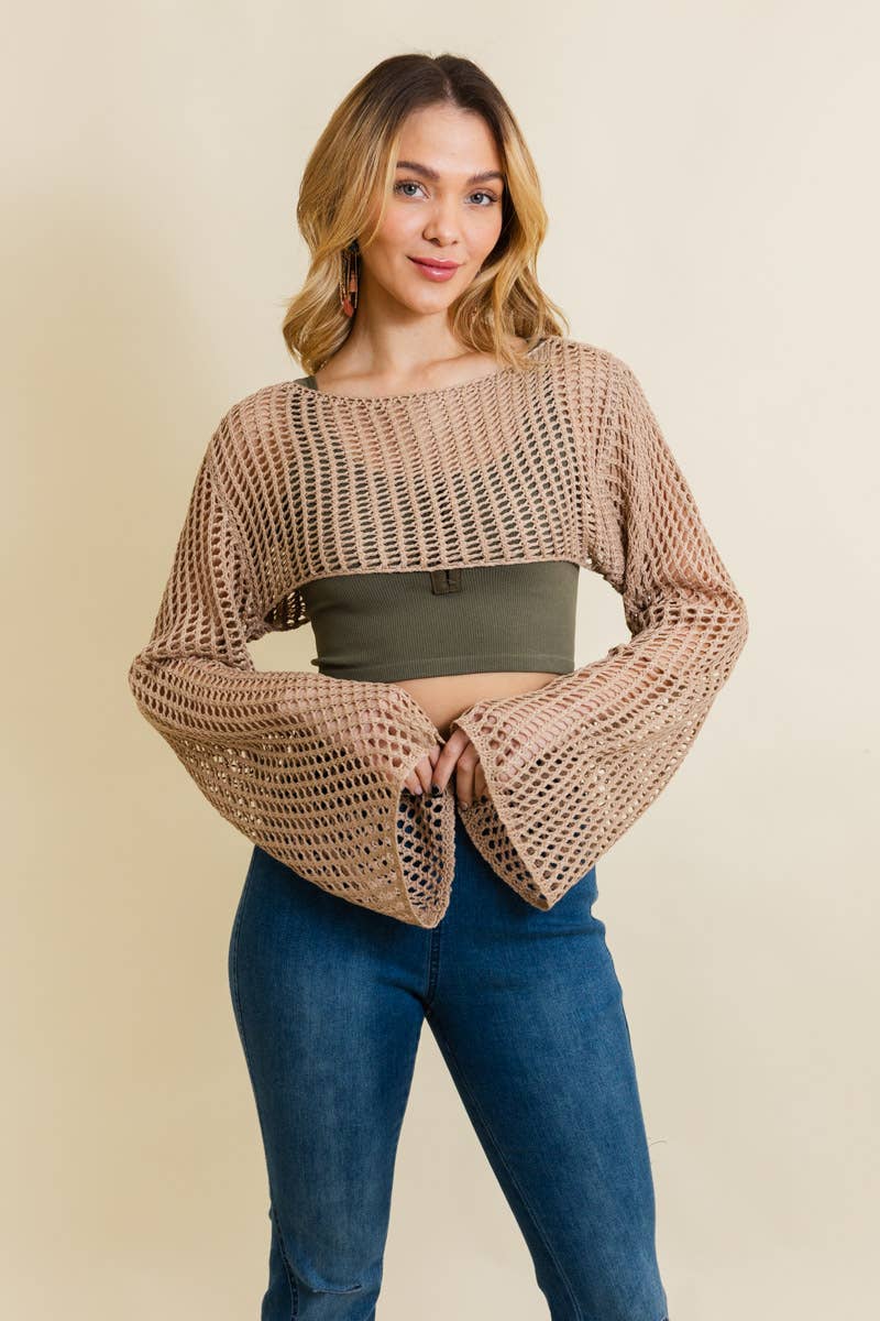 Loom Knitted Cropped Sweater - Shopping Favorite: Mocha Prepack