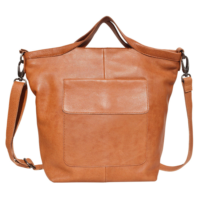 Bianca Handcrafted Leather Tote/Crossbody Bags in Burnt Orange