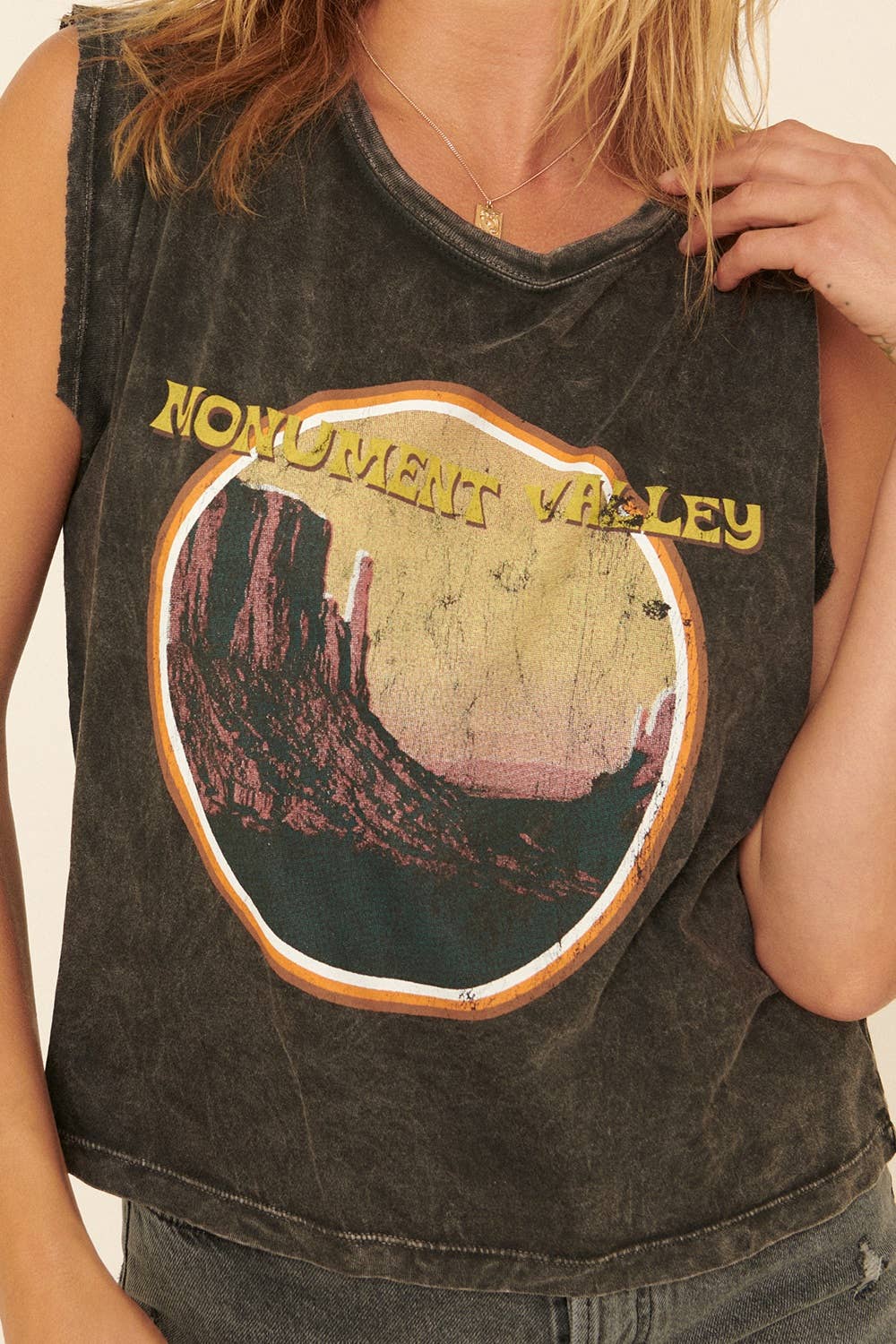 Sale Mineral-Washed Sleeveless "Monument Valley" Tee