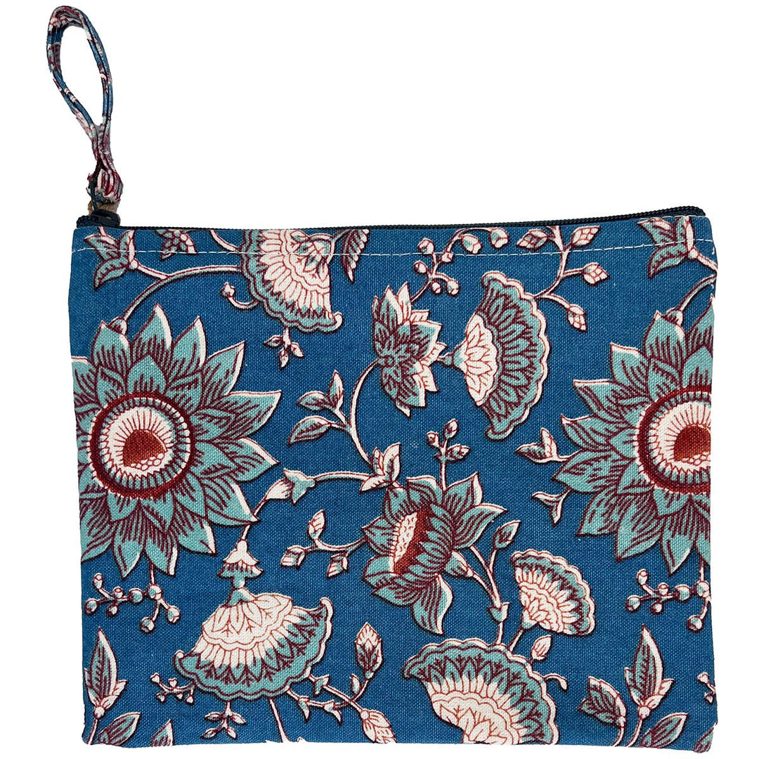 Block-Printed Canvas Zipper Pouch