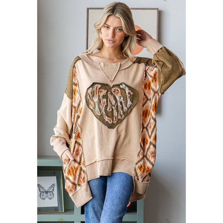 Spread Love Patched Heart Top