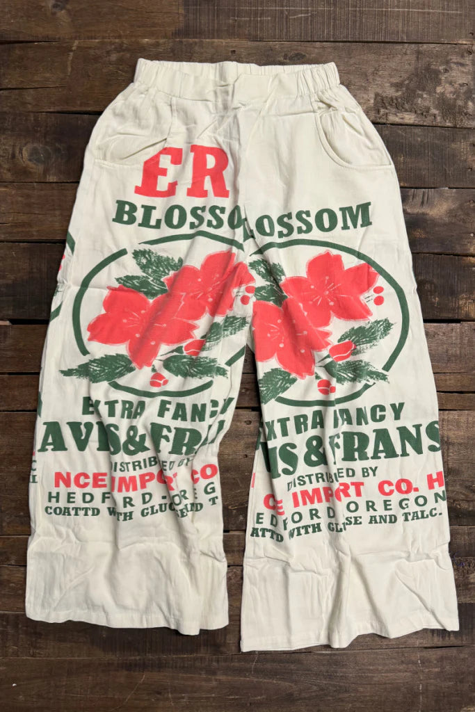 Heirloom Flour Sack Cotton Capri Pant