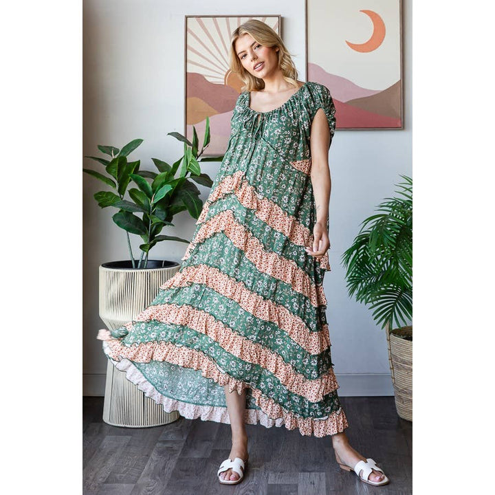 Springs Day Oversized Layered Maxi Dress