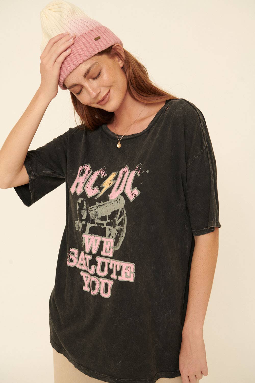 AC/DC We Salute You Distressed Graphic Tee