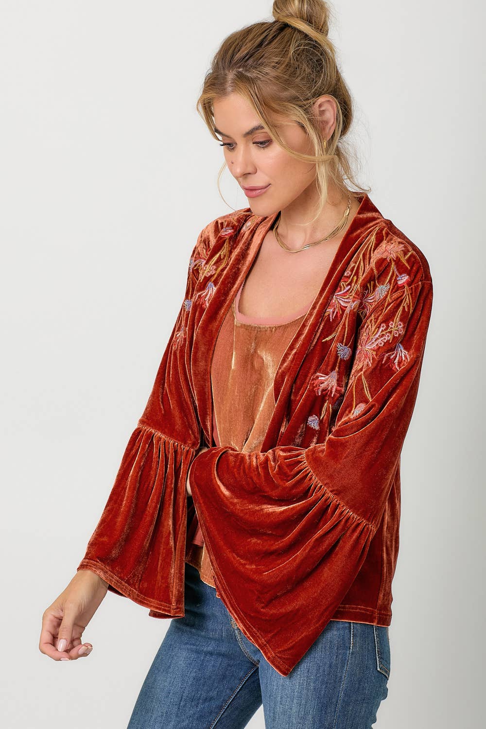 The Kendal Embroidery Velvet Kimono Jacket