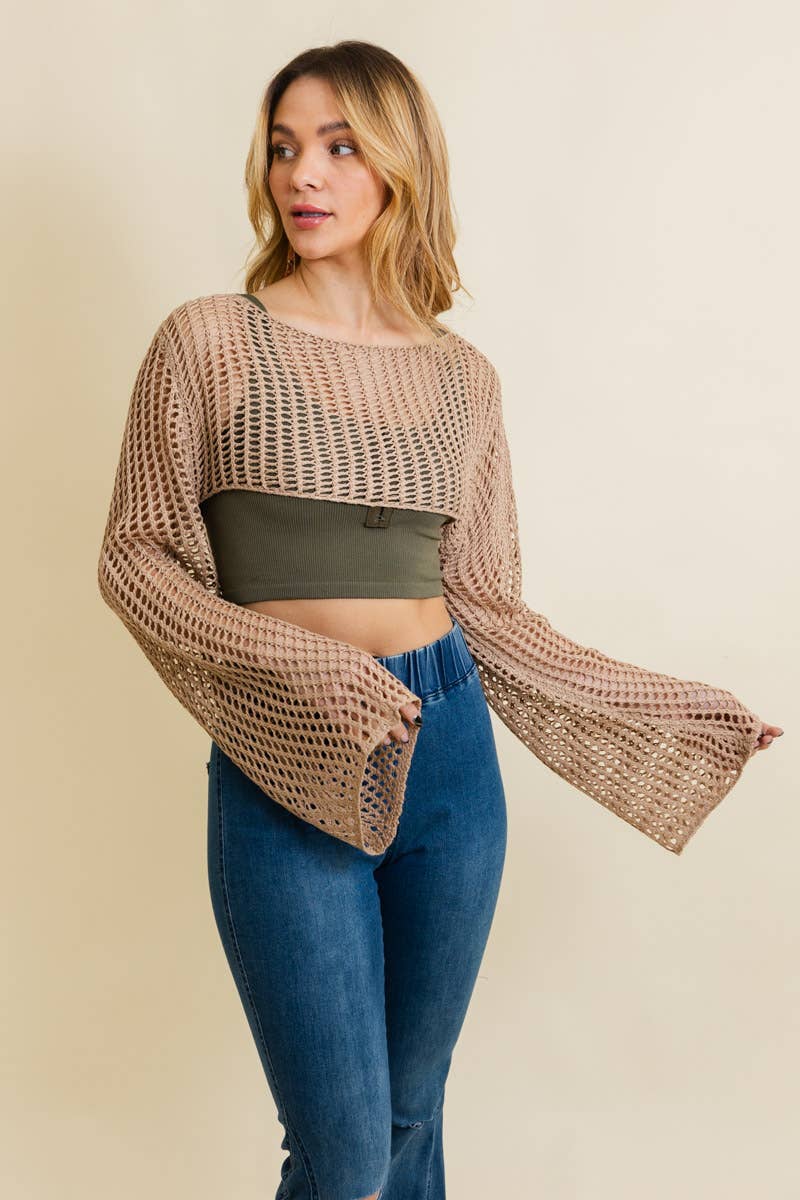 Loom Knitted Cropped Sweater - Shopping Favorite: Mocha Prepack