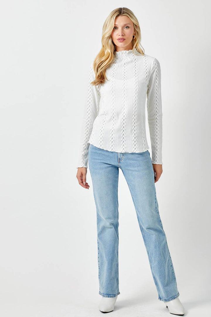 Then Everest Lettuce Edge Textured Top