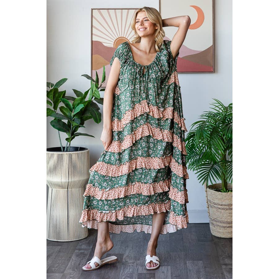 Springs Day Oversized Layered Maxi Dress