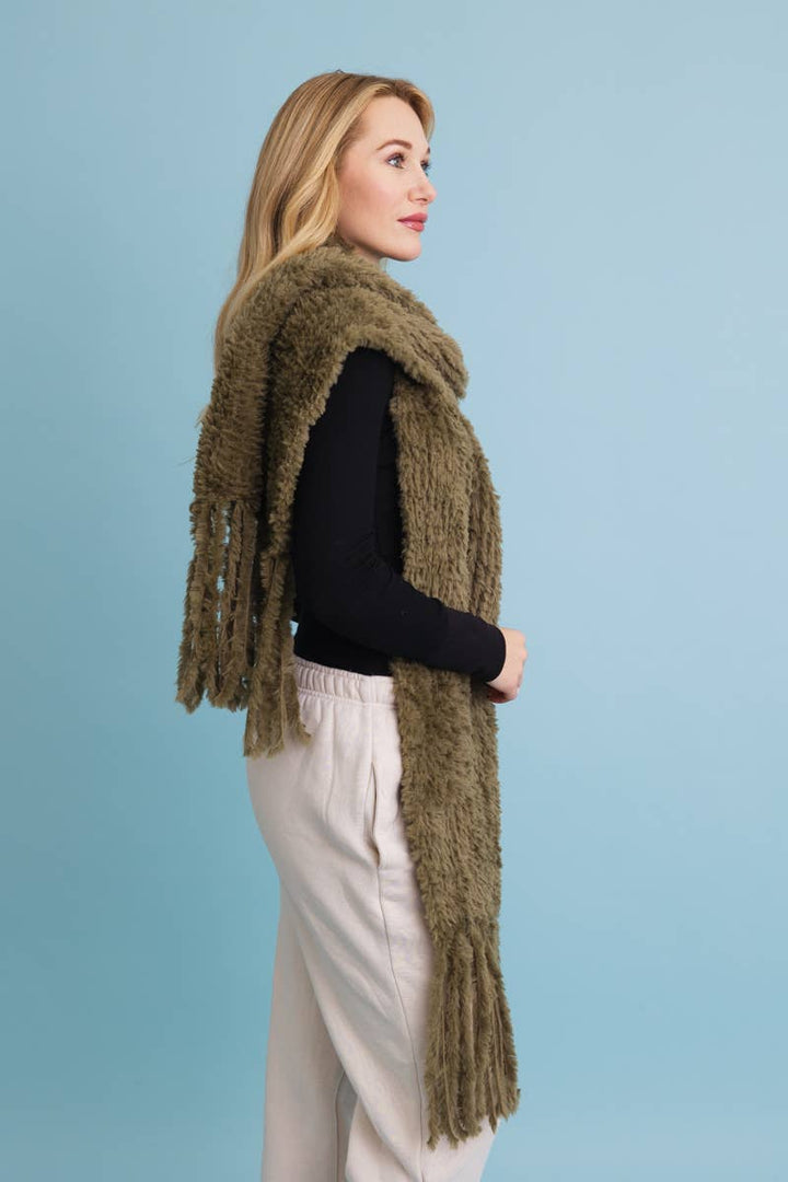 Ultra Soft Boucle Fringe Blanket Scarf