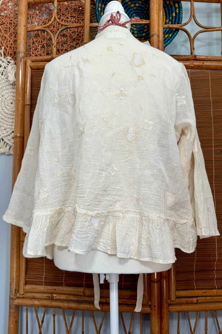 Holly Embroidered Front Tie Kimono