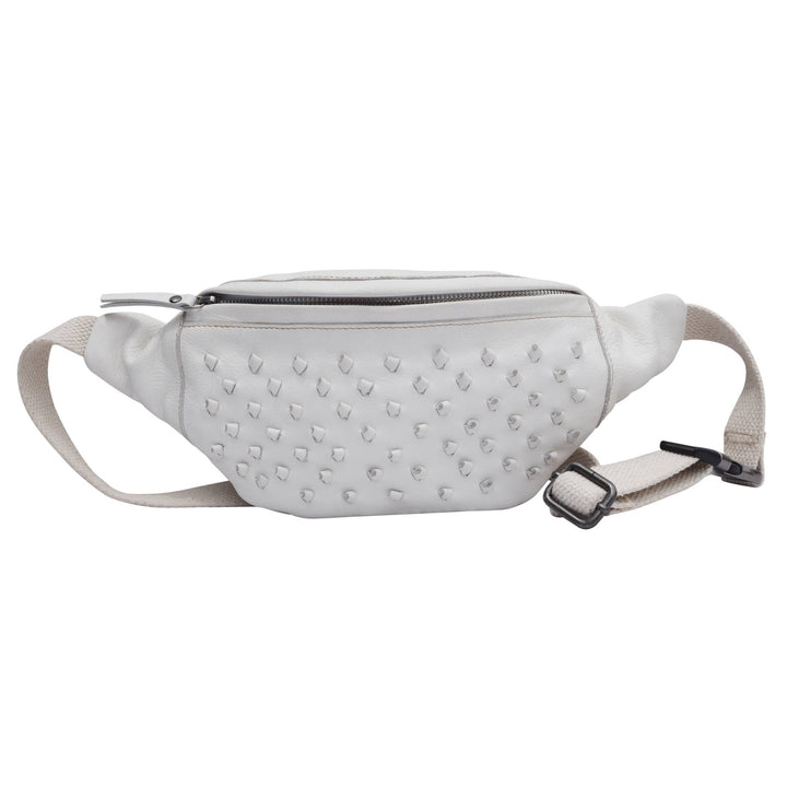 Hayes Handcrafted Leather Fanny Pack in  White