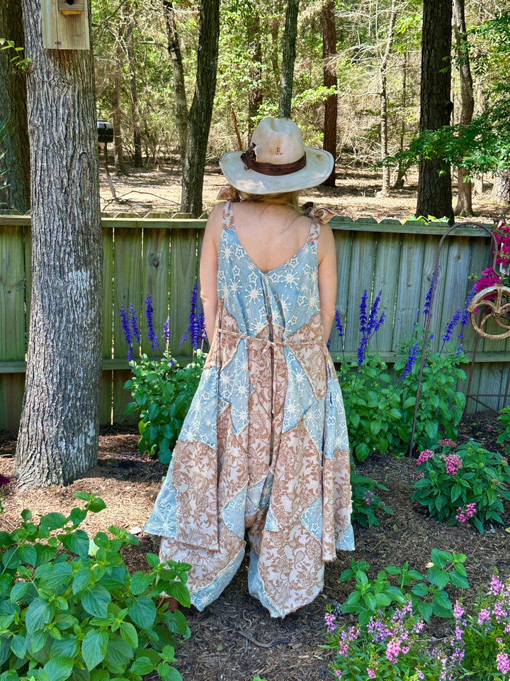 The Hillary Hand Embroidered Damask Boho Romper