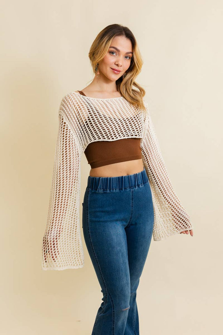 Loom Knitted Cropped Sweater - Shopping Favorite: Mocha Prepack