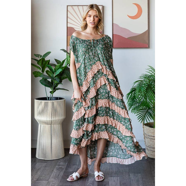 Springs Day Oversized Layered Maxi Dress