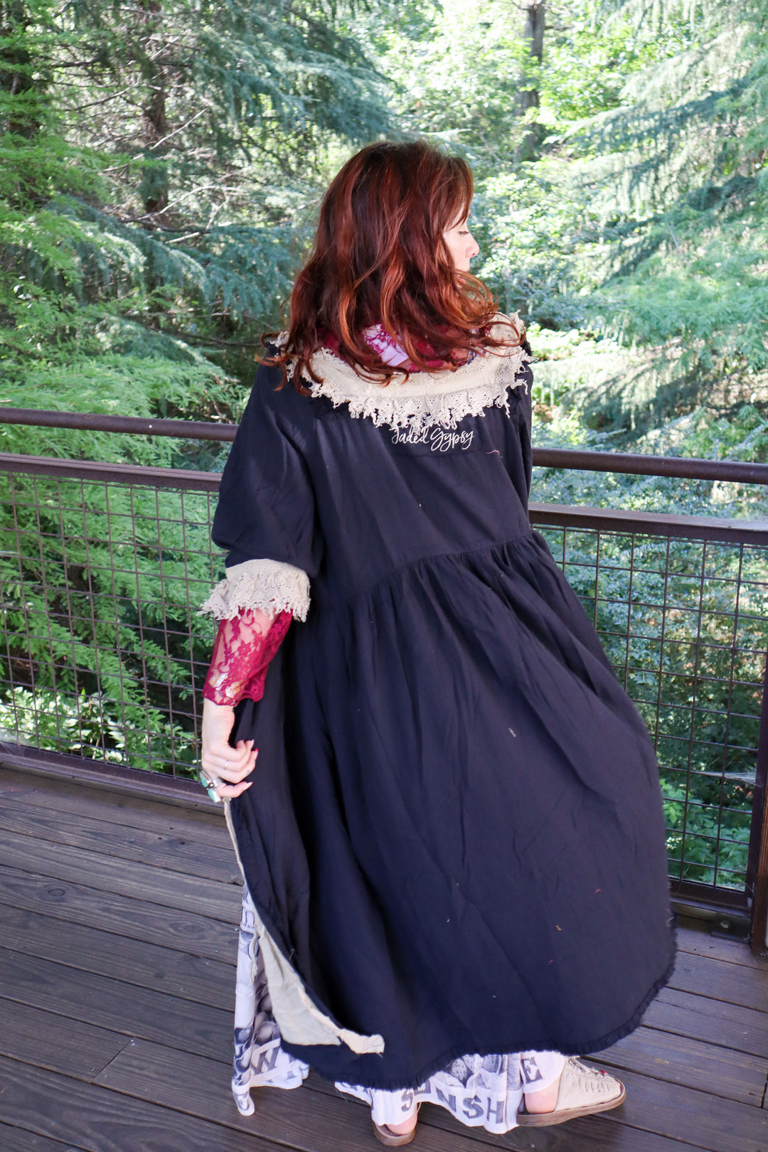 Evening Walk Duster Jacket w/ Vintage Lace Detailing