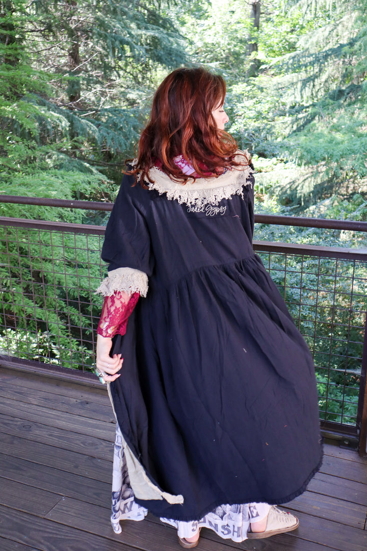 Evening Walk Duster Jacket w/ Vintage Lace Detailing